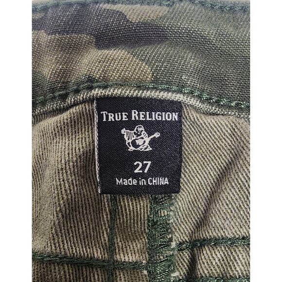 True Religion Camouflage Skinny Halle Jeans Size 27 Multicolor Green - Picture 7 of 9